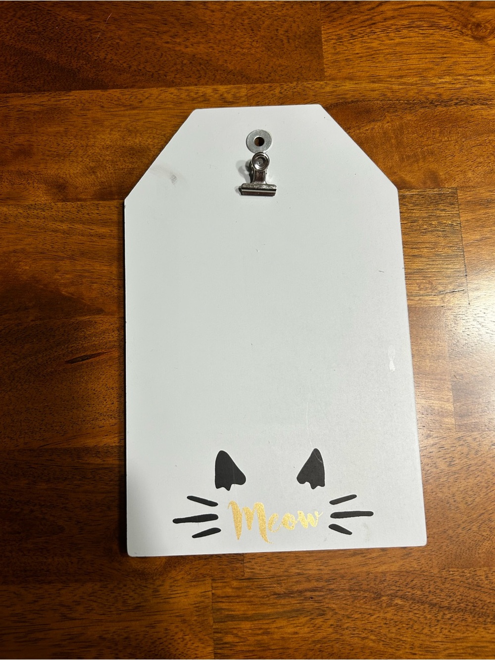White/Blue 'Meow' Cat Clipboard Notepad